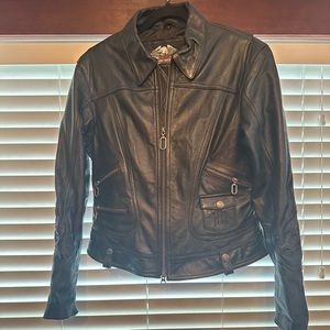 Women’s Large Harley Davidson Vintage Leather Jacket Stargazer